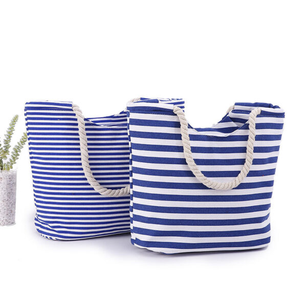 Striped canvas bag