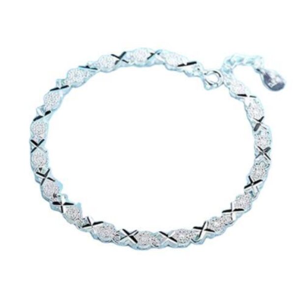 Sterling Silver Bracelet Female Wedding Accessories Ladies Fashion Zircon Geometric Bracelet